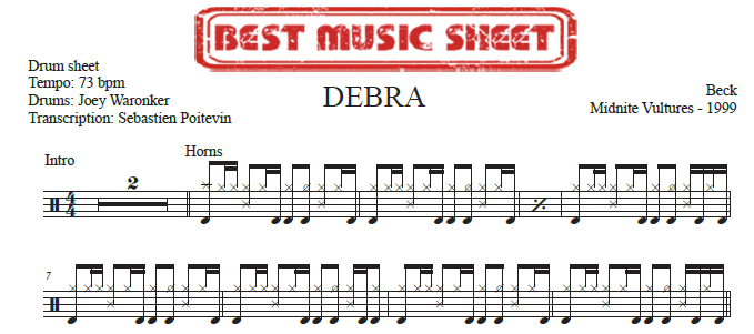 Extrait partition de batterie Debra de Beck