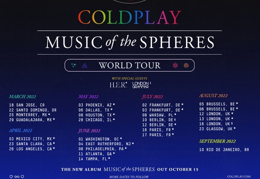 coldplay australia tour 2022