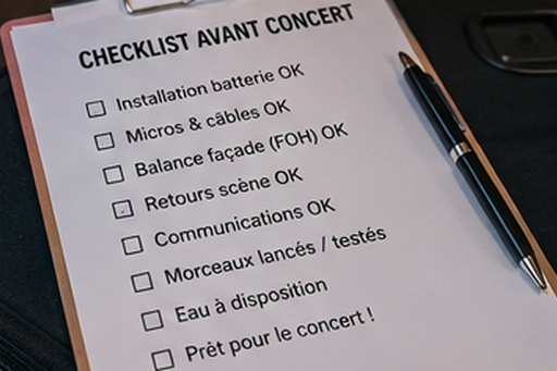 Checklist du batteur avant un concert